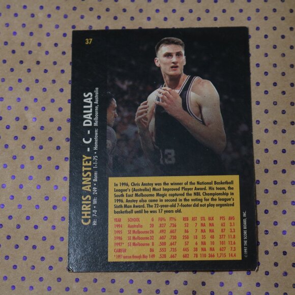 Chris Anstey #37 Basketball Card - Picture 2 of 2